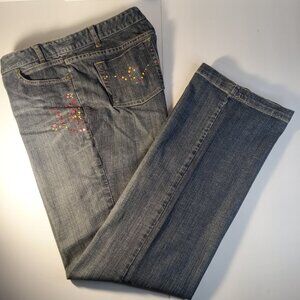 ENYCE BLUE JEANS WITH FRONT AND BACK DESIGN